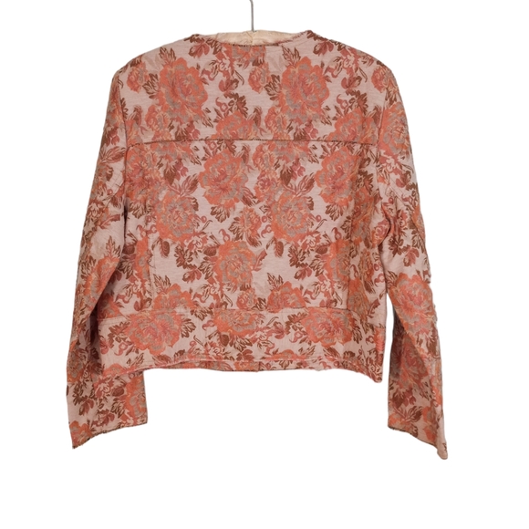 NWT | ASOS Floral Jacquard Cropped Blazer with Raw Edge Details | UK 12/US 8 - Picture 5 of 9